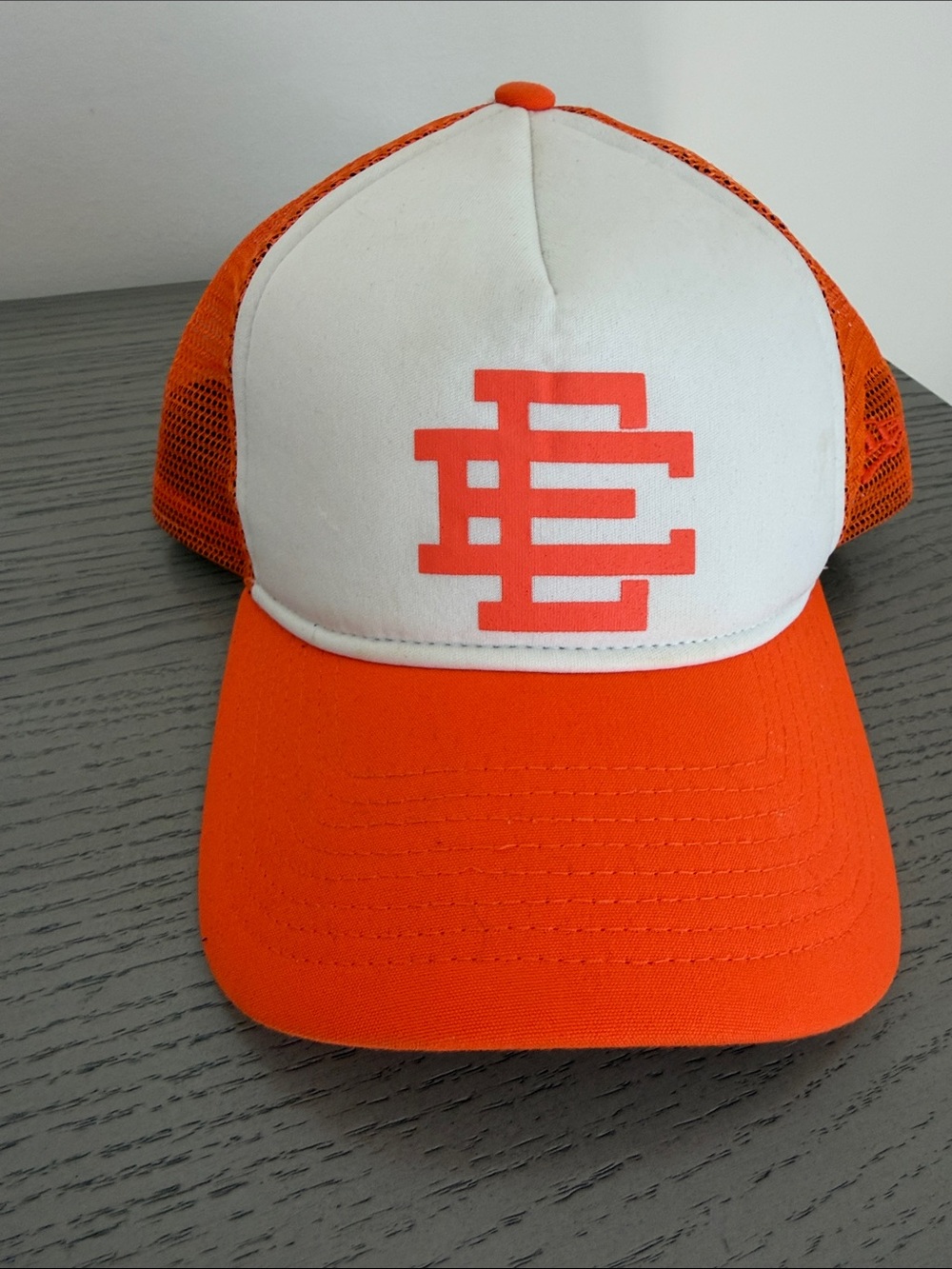 Eric Emmanuel EE Orange & White Trucker Hat